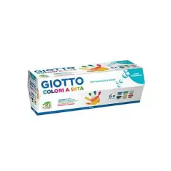 (F534100) GIOTTO PINTURA DE DEDOS DE 100 ML COLORES ESTUCHE DE 6 BOTES