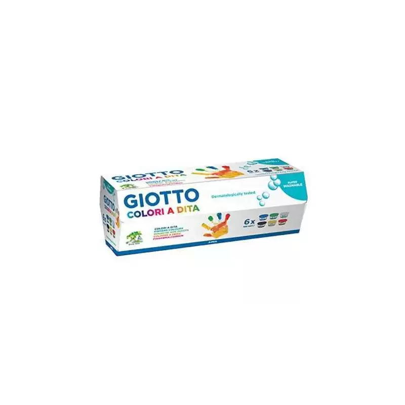 (F534100) GIOTTO PINTURA DE DEDOS DE 100 ML COLORES ESTUCHE DE 6 BOTES