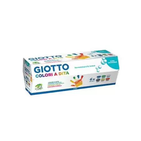 (F534100) GIOTTO PINTURA DE DEDOS DE 100 ML COLORES ESTUCHE DE 6 BOTES