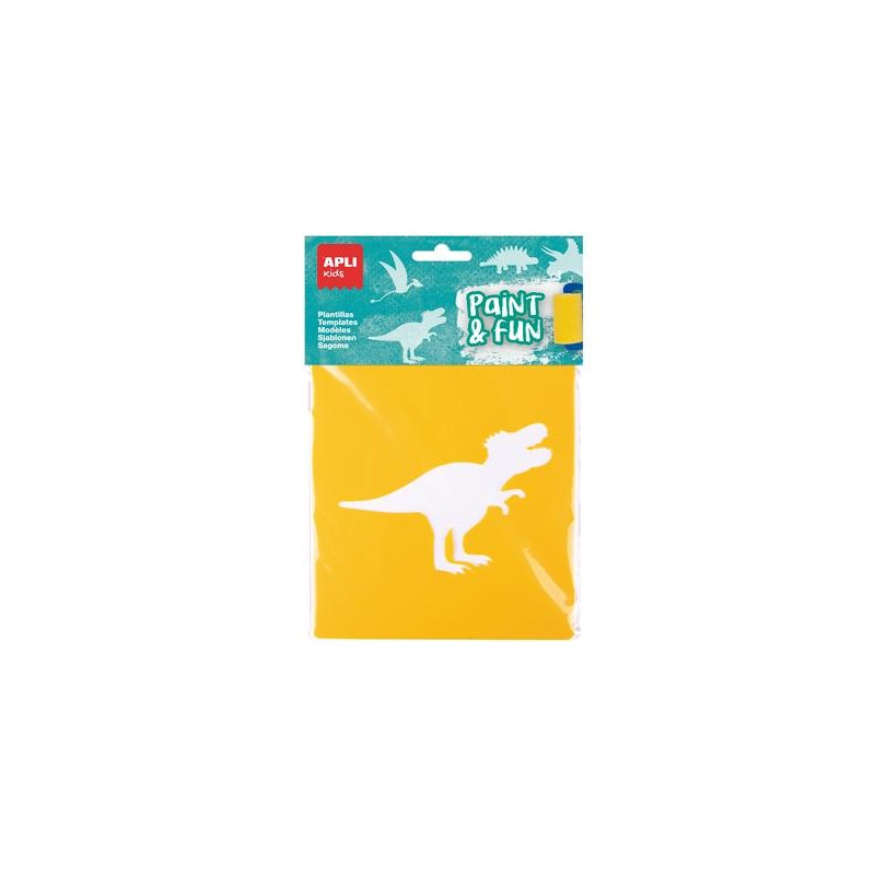 (19410) APLI PLANTILLAS DE FORMAS DINOSAURIOS PAINT & FUN PP FLEXIBLE BOLSA DE 6 SURTIDOS