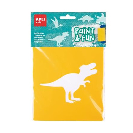 (19410) APLI PLANTILLAS DE FORMAS DINOSAURIOS PAINT & FUN PP FLEXIBLE BOLSA DE 6 SURTIDOS