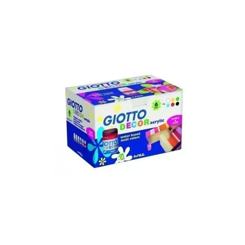 (F538200) GIOTTO TÉMPERA ACRÍLICA DECOR 25ML COLORES SURTIDOS 6 BOTES