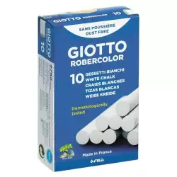 (F538700) GIOTTO TIZAS ROBERCOLOR ANTIPOLVO BLANCO CAJA 10 UD