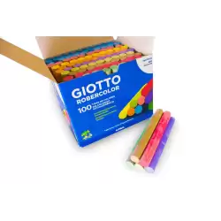 (F539000) GIOTTO TIZAS ROBERCOLOR ANTIPOLVO COLORES SURTIDOS CAJA 100 UD