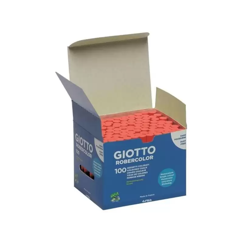 (F539603) GIOTTO TIZA ROBERCOLOR ROJO ANTIPOLVO CAJA DE 100