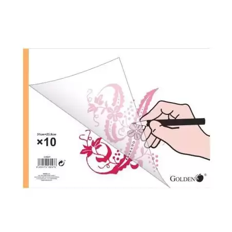 (318047) GOLDEN BLOC PAPEL VEGETAL ENCOLADO 10 HOJAS 70 GR. 31X24CM