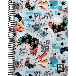 (16512476) GRAFOPLÁS CUADERNO PL3 80H CUARTO 90GR 4X4MM 5 BANDAS COLOR TAPA PP BITS&BOBS 23 PLAY