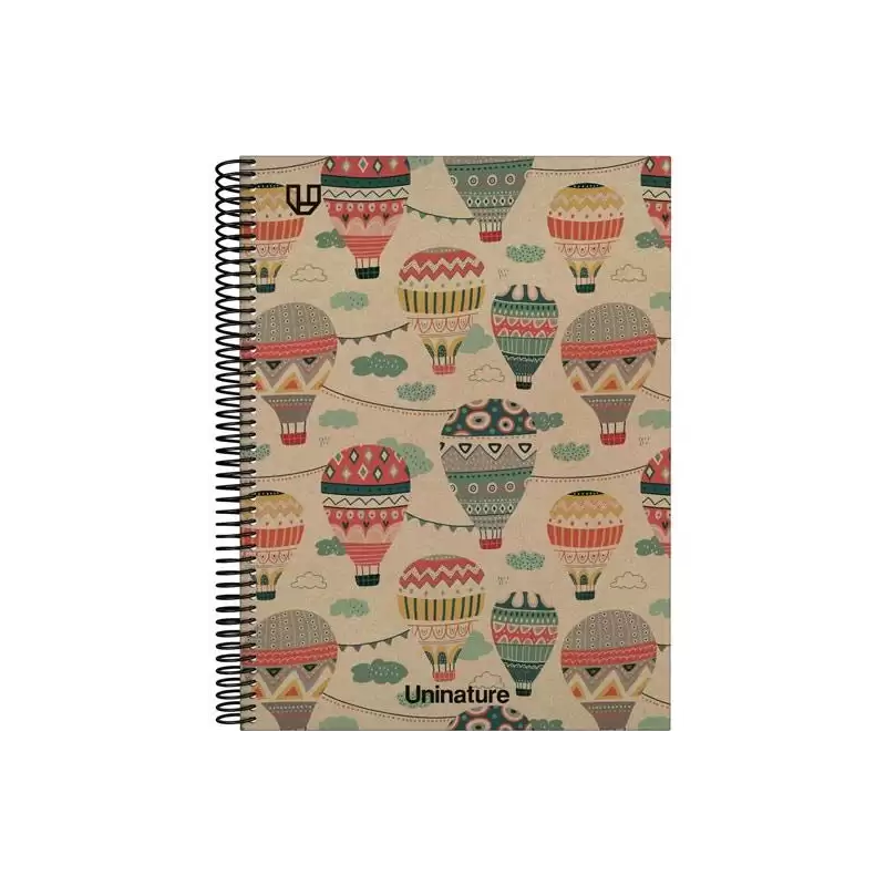 (88502302) GRAFOPLÁS CUADERNO ESPIRAL A4 80H 4X4 90GR KRAFT Y CARTÓN RECICLADO UNINATURE CAPADOCIA