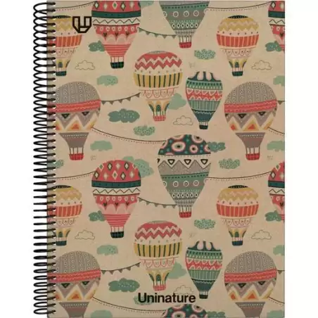 (88502302) GRAFOPLÁS CUADERNO ESPIRAL A4 80H 4X4 90GR KRAFT Y CARTÓN RECICLADO UNINATURE CAPADOCIA