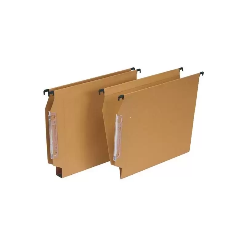 (00010149) GRAFOPLÁS CARPETAS COLGANTES VISOR LATERAL A4 LOMO V CARTULINA FSC PACK 50 KRAFT