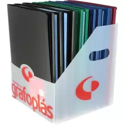 (00012000) GRAFOPLÁS CARPETA CON FUNDAS POLIPLÁS SOLDADAS FOLIO PP SEMIRÍGIDO OPACO C/SURTIDOS EXPOSITOR 20 UD