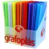 (00012100) GRAFOPLÁS CARPETA CON FUNDAS POLIPLÁS SOLDADAS FOLIO PP SEMIRÍGIDO TRANSLÚCIDO C/SURTIDOS EXPOSITOR 20 UD
