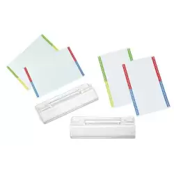 (00016500) GRAFOPLÁS 10 VISORES + 10 TIRAS DE ETIQUETAS PARA CARPETAS COLGANTES COLORES SURTIDOS -BOLSA-