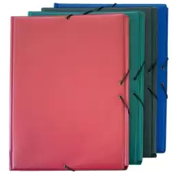 (01220010) GRAFOPLÁS CARPETA CON GOMAS 3 SOLAPAS FOLIO FORRADAS PVC NEGRO