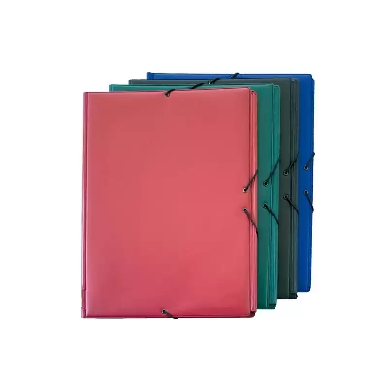 (01220010) GRAFOPLÁS CARPETA CON GOMAS 3 SOLAPAS FOLIO FORRADAS PVC NEGRO