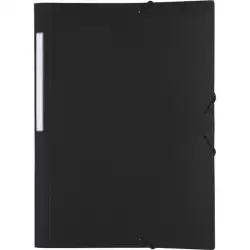(04800010) GRAFOPLÁS CARPETA CON GOMAS POLIGRAF 3 SOLAPAS FOLIO PP OPACO NEGRO