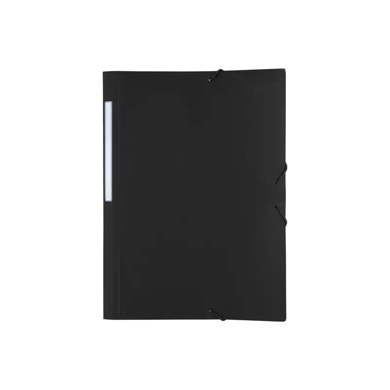 (04800010) GRAFOPLÁS CARPETA CON GOMAS POLIGRAF 3 SOLAPAS FOLIO PP OPACO NEGRO
