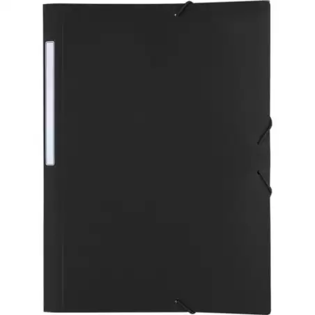 (04800010) GRAFOPLÁS CARPETA CON GOMAS POLIGRAF 3 SOLAPAS FOLIO PP OPACO NEGRO