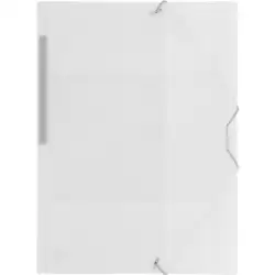 (04801200) GRAFOPLÁS CARPETA CON GOMAS COLORGRAF FOLIO 3 SOLAPAS PP NATURAL TRANSLÚCIDO