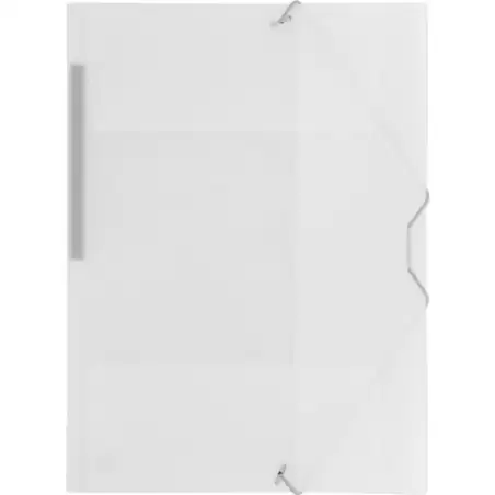 (04801200) GRAFOPLÁS CARPETA CON GOMAS COLORGRAF FOLIO 3 SOLAPAS PP NATURAL TRANSLÚCIDO