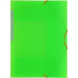 (04801221) GRAFOPLÁS CARPETA CON GOMAS COLORGRAF FOLIO 3 SOLAPAS PP VERDE TRANSLÚCIDO