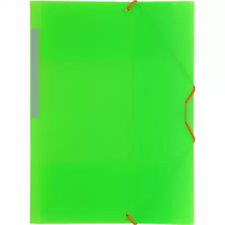 (04801221) GRAFOPLÁS CARPETA CON GOMAS COLORGRAF FOLIO 3 SOLAPAS PP VERDE TRANSLÚCIDO