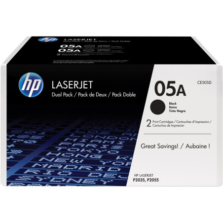 (CE505D) HP LASERJET P2035/2055D/2055DN TONER NEGRO (PACK 2)