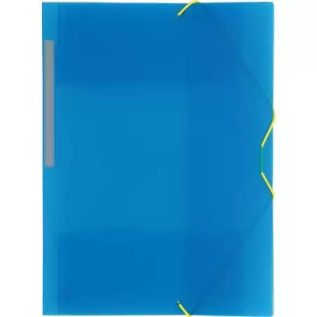 (04801230) GRAFOPLÁS CARPETA CON GOMAS COLORGRAF FOLIO 3 SOLAPAS PP AZUL TRANSLÚCIDO
