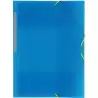 (04801230) GRAFOPLÁS CARPETA CON GOMAS COLORGRAF FOLIO 3 SOLAPAS PP AZUL TRANSLÚCIDO