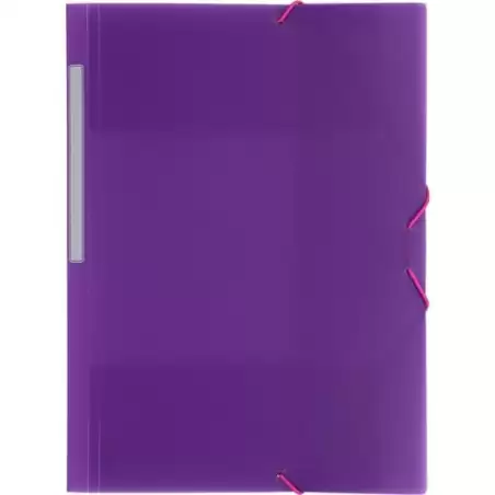 (04801235) GRAFOPLÁS CARPETA CON GOMAS COLORGRAF FOLIO 3 SOLAPAS PP VIOLETA TRANSLÚCIDO
