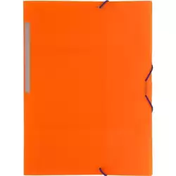 (04801252) GRAFOPLÁS CARPETA CON GOMAS COLORGRAF FOLIO 3 SOLAPAS PP NARANJA TRANSLÚCIDO
