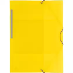 (04801260) GRAFOPLÁS CARPETA CON GOMAS COLORGRAF FOLIO 3 SOLAPAS PP AMARILLO TRANSLÚCIDO