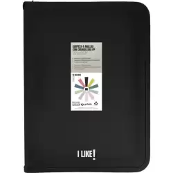 (04802910) GRAFOPLÁS CARPETA ANILLAS MIXTAS 4X25MM CON CREMALLERA I LIKE A4+ PP RÍGIDO OPACO NEGRO