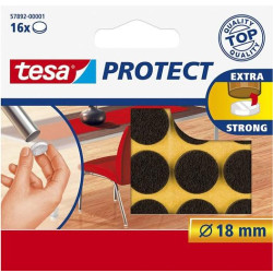 (57892-00001-01) TESA FIELTRO PROTECTOR ANTIRASGUÑOS DIAMETRO Ø18MM MARRÓN -BLISTER 16U-