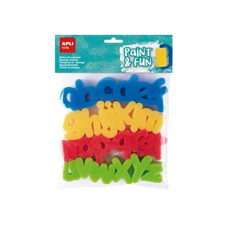(19412) APLI SELLOS PAINT&FUN ESPONJA ABC BOLSA DE 26 C/SURTIDOS
