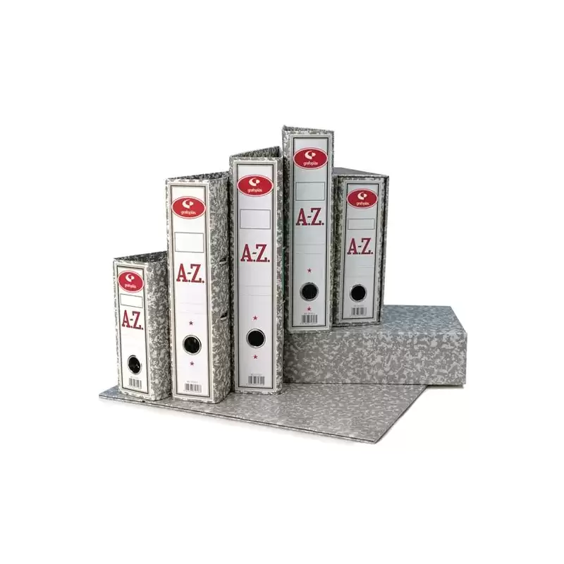 (07179171) GRAFOPLÁS ARCHIVADOR PALANCA CLASSIC FOLIO 65MM RADO CARTÓN FORRADO JASPEADO GRIS