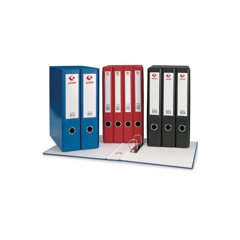 (07282410) GRAFOPLÁS MÓDULO 4 CARPETAS POKF 2MM ANILLAS MIXTAS 2X25MM GRAFCOLOR FOLIO C/TARJETERO NEGRO