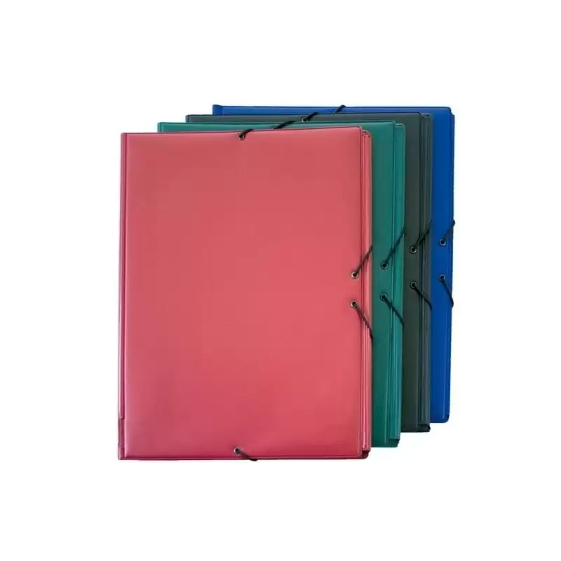 (1220050) GRAFOPLÁS CARPETA CON GOMAS 3 SOLAPAS FOLIO FORRADAS PVC GRANATE