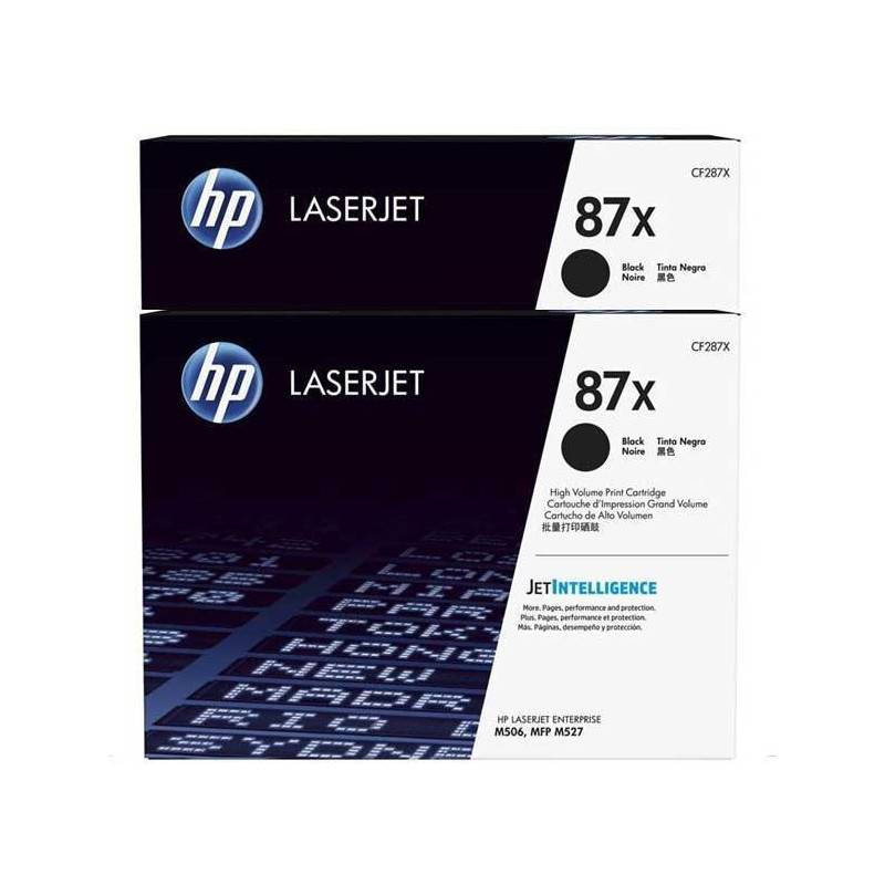 (CF287XD) HP TONER NEGRO LASERJET ENTERPRISE M506DN/M527 PACK 2 -  87X ALTA CAPACIDAD