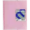 (39832093) GRAFOPLÁS CARPETA CON FUNDAS MAXIPLÁS ESPIRAL A4 20 FUNDAS C/SOBRE PP RÍGIDO TRANSLÚCIDO ROSA SOFT