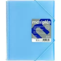 (39833091) GRAFOPLÁS CARPETA CON FUNDAS MAXIPLÁS ESPIRAL A4 30 FUNDAS C/SOBRE PP RÍGIDO TRANSLÚCIDO AZUL SOFT