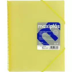 (39833094) GRAFOPLÁS CARPETA CON FUNDAS MAXIPLÁS ESPIRAL A4 30 FUNDAS C/SOBRE PP RÍGIDO TRANSLÚCIDO AMARILLO SOFT