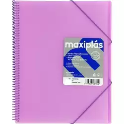 (39833095) GRAFOPLÁS CARPETA CON FUNDAS MAXIPLÁS ESPIRAL A4 30 FUNDAS C/SOBRE PP RÍGIDO TRANSLÚCIDO LAVANDA SOFT