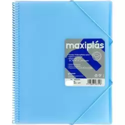 (39834091) GRAFOPLÁS CARPETA CON FUNDAS MAXIPLÁS ESPIRAL A4 40 FUNDAS C/SOBRE PP RÍGIDO TRANSLÚCIDO AZUL SOFT