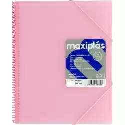 (39834093) GRAFOPLÁS CARPETA CON FUNDAS MAXIPLÁS ESPIRAL A4 40 FUNDAS C/SOBRE PP RÍGIDO TRANSLÚCIDO ROSA SOFT
