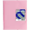 (39834093) GRAFOPLÁS CARPETA CON FUNDAS MAXIPLÁS ESPIRAL A4 40 FUNDAS C/SOBRE PP RÍGIDO TRANSLÚCIDO ROSA SOFT