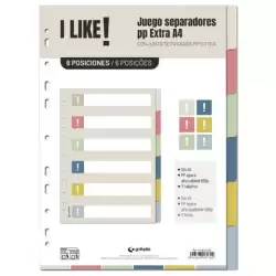 (41262700) GRAFOPLÁS SEPARADORES 6 POSICIONES A4 11 TALADROS PP I LIKE 3