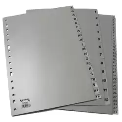 (44411071) GRAFOPLAS SEPARADORES NUMERICOS A4 PP 1-31 POSICIONES 16 TALADROS OPACO GRIS
