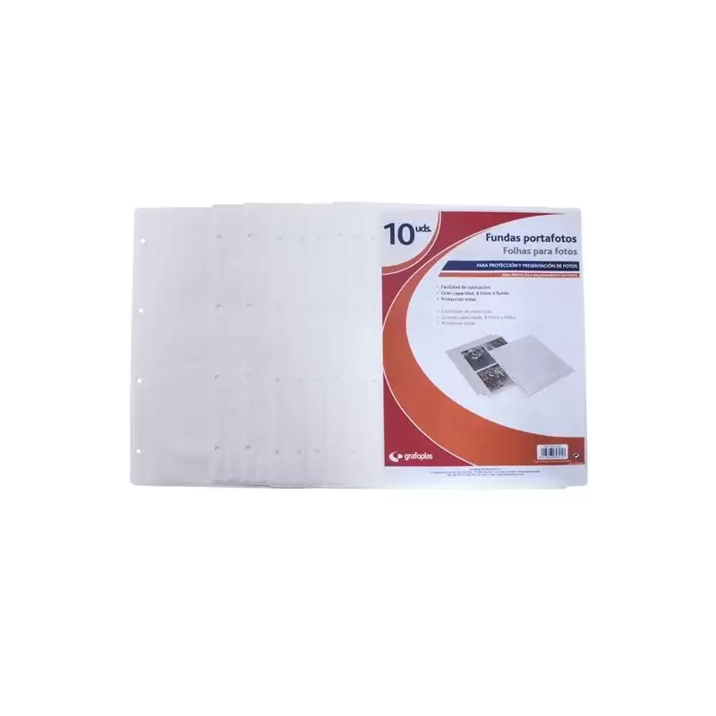 (6470500) GRAFOPLÁS FUNDAS 4 TALADROS PP EXTRA 320X2300MM PARA ÁLBUM FOTOGRAFÍAS TRANSPARENTE -BOLSA 10U-