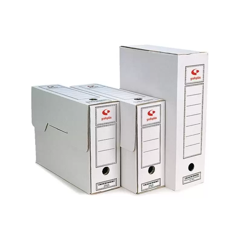 (70907703) GRAFOPLAS CAJA ARCHIVO DEFINITIVO FOLIO CARTÓN FSC BLANCO PACK 10 UD